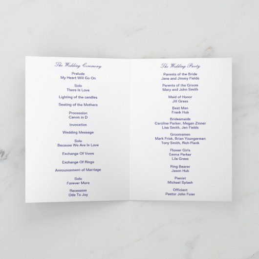 Paarse Blue Silver Infinity Program Kaart (Binnen)