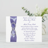 Paarse Blue Silver Infinity Wedding Uitnodiging (Staand voorkant)