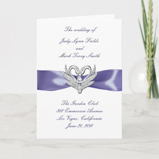 Paarse Blue Silver Swans Program Kaart (Voorkant)