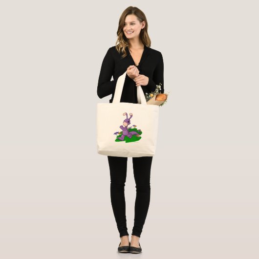 Paarse Blumaroo door Roo Grote Tote Bag (Voorkant (model))