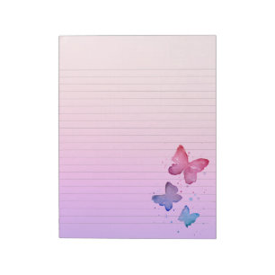 Paarse Blush Butterflies Lined Notes Papier Notiti Notitieblok