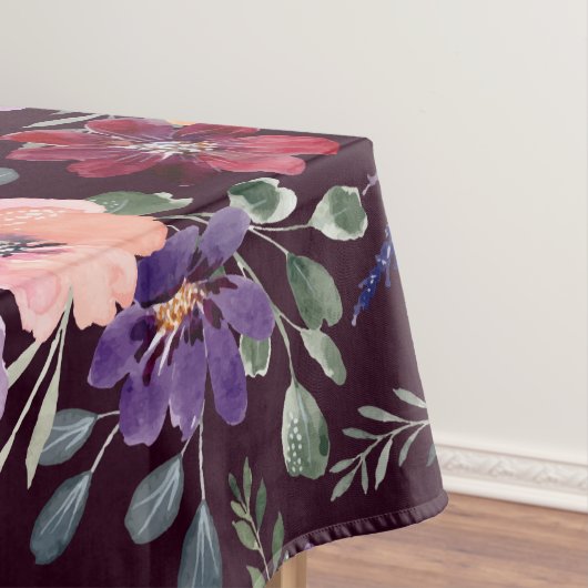 Paarse Blush Flower Tablecloth Tafelkleed (Voorbeeld)