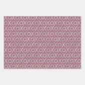 Paarse Blush Pink Rose Gold Silver XOXO Inpakpapier Vel (Voorkant 2)
