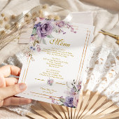 Paarse & Blush Roos Baby shower Menu