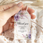 Paarse & Blush Roos Bloemen Gift Label Cadeaulabel