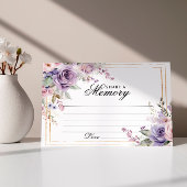 Paarse & Blush Roos Funeral Deel een Memory Kaart