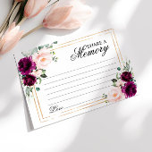 Paarse & Blush Roos Funeral Deel een Memory Kaart