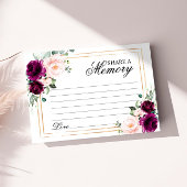 Paarse & Blush Roos Funeral Deel een Memory Kaart