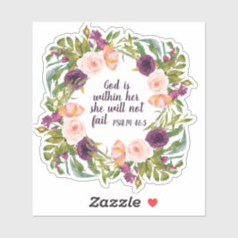 Paarse blush roze bijbel Verse God is binnen Sticker