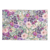 Paarse blush roze groene bladeren kussensloop (Achterkant)