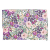 Paarse blush roze groene bladeren kussensloop (Voorkant)