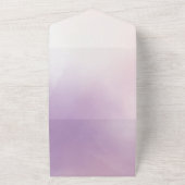 Paarse blush roze mist romantische Waterverf goud All In One Uitnodiging (Buitenkant)