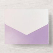 Paarse blush roze mist romantische Waterverf goud All In One Uitnodiging (Achterkant)