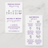 Paarse body Jewelry Piercing Visitekaartje (Voorkant / Achterkant)