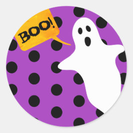 Paarse boe met witte gastheer ronde sticker