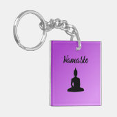 Paarse Boeddha Namaste Sleutelhanger (Voorkant Links)
