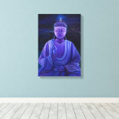 Paarse Boeddha Universe Galaxy Painting Wall Art Canvas Afdruk (Insitu (Houten vloer))