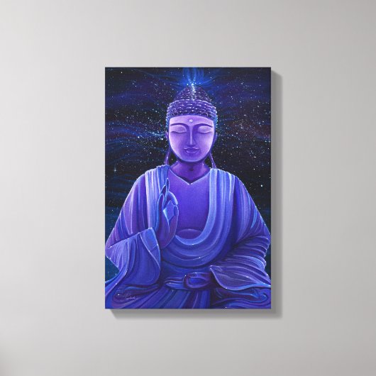Paarse Boeddha Universe Galaxy Painting Wall Art Canvas Afdruk (Voorkant)