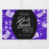 Paarse boek lanceringsfeest sparkling wijnetiket (Enkel label)