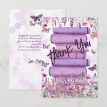 Paarse Boek Stapel Wilde Bloemen Vlinders Script
