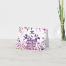 Paarse Boek Stapel Wilde Bloemen Vlinders Script