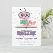 Paarse boekendag kaart (Staand voorkant)