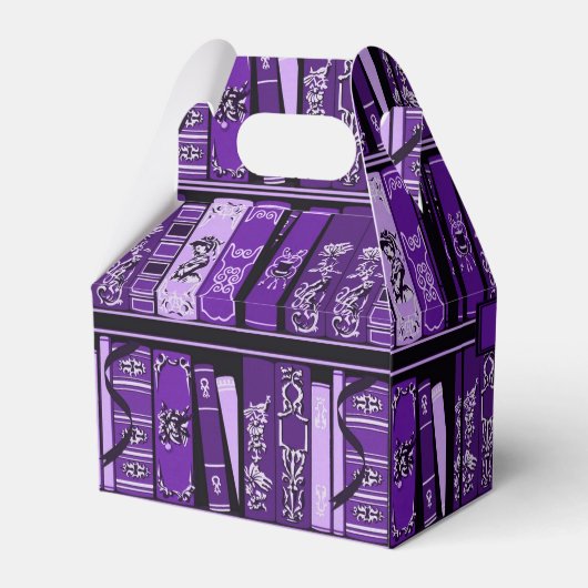 Paarse Boekenplanken Boeken Gable Bedankdoosjes (Achterkant)