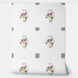 Paarse boeket behang