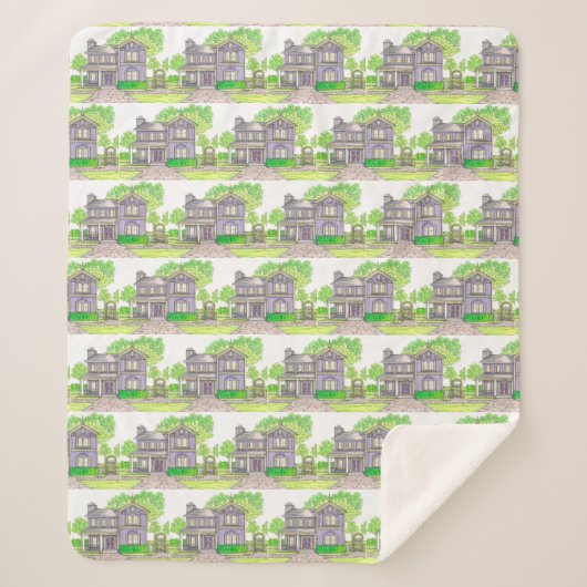 Paarse boerderij Sherpa Blanket Sherpa Deken (Voorkant)