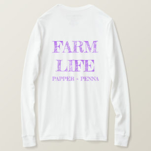 Paarse boerderij T-shirt met lange mouwen