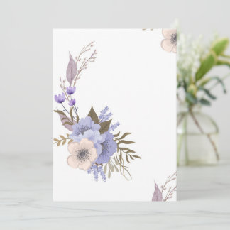 Paarse boetiek stijl bloem kaart