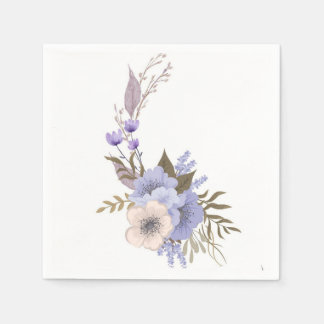 Paarse boetiek stijl bloem servet
