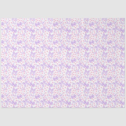Paarse bogen met roze Stippen Tissuepapier (Voorkant)