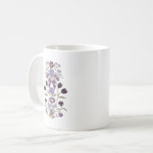 Paarse Boho Bloemenlint Koffiemok (Voorkant links)