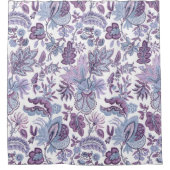 Paarse Boho bloemenprint Douchegordijn (Voorkant)