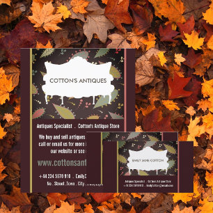 Paarse Boho Chic Sofa, Antiek Dealer Visitekaartje