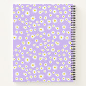 Paarse Boho Lente Madeliefjes Patroon Notitieboek (Achterkant)