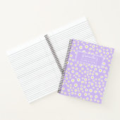 Paarse Boho Lente Madeliefjes Patroon Notitieboek (Binnen)