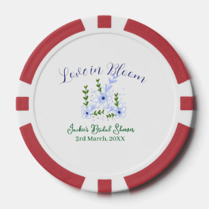 Paarse boho-liefde in Bloom bruidsfeest naam retro Poker Chips
