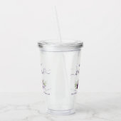 Paarse Boho Rozen Elegante bruidsmeisje bruiloft Acryl Drinkbeker (Links)