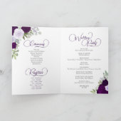 Paarse Boho Rozen & Foto Elegant Huwelijk Programma (Binnen)