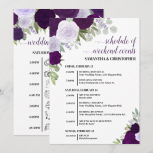 Paarse Boho Rozen Huwelijksfeesten & Tijdlijn Programma