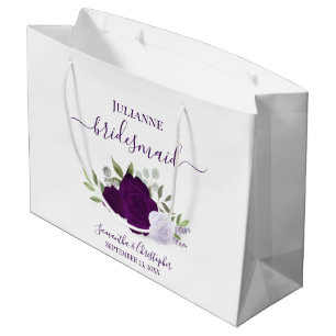 Paarse Boho Waterverfrozen Bruidsmeisjes Huwelijk Groot Cadeauzakje