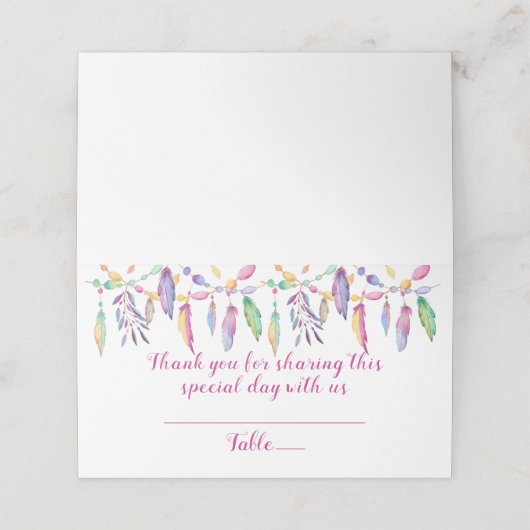 Paarse Boho Wedding Feather Indiaanse Indiaan (Buitenkant ongevouwen)