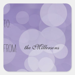 Paarse Bokeh Gift Label