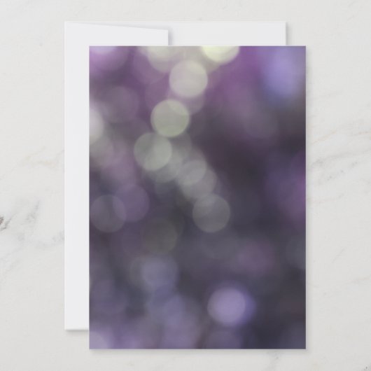 Paarse Bokeh licht & "Net getrouwd" typografie Kaart (Achterkant)