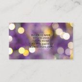 Paarse Bokeh-lichten Visitekaartje (Achterkant)
