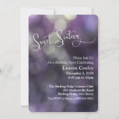 Paarse Bokeh Light Sweet Sixteen 3 Kaart (Voorkant)