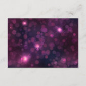 Paarse Bokeh Sparkle Silver String Lights Wedding Informatiekaartje (Achterkant)