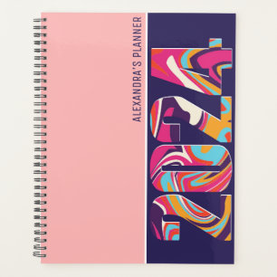 Paarse Bold Kleurrijke Artsy Typografie 2024 Planner